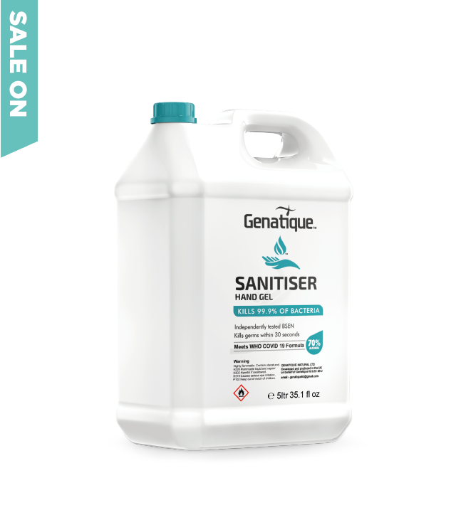 Genatique Hand Sanitiser 70% Alcohol Gel-5 litre Tub - £13.50