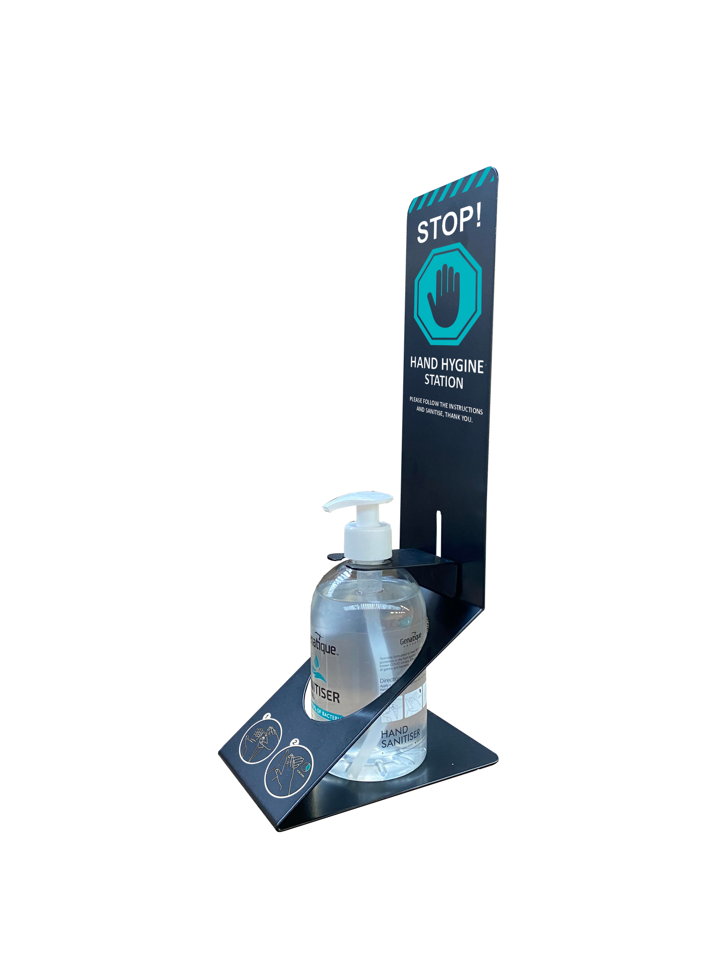 Hand Sanitiser Desktop Counter Dispenser Holder - 500mls included