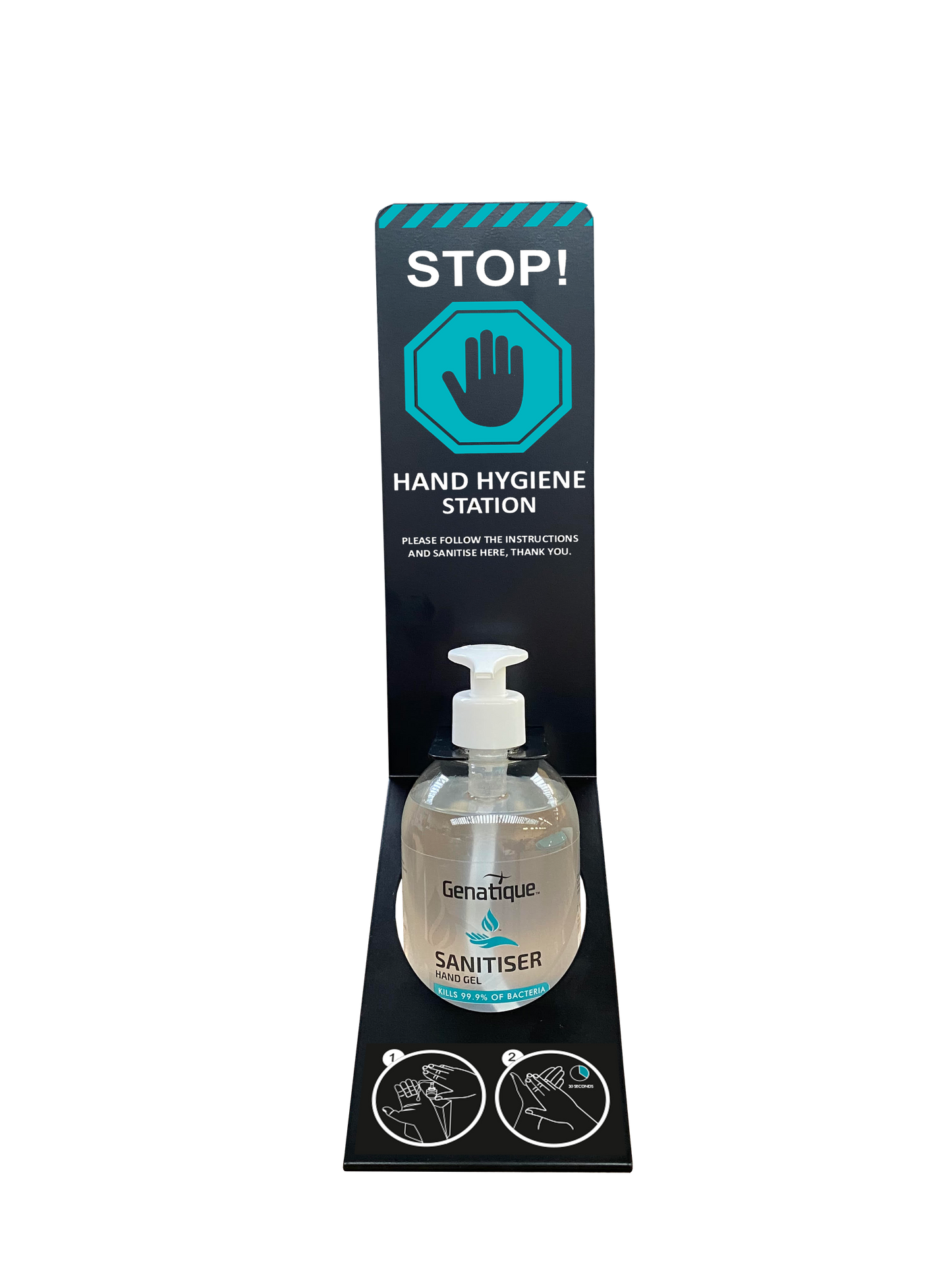 Hand Sanitiser Desktop Counter Dispenser Holder - 500mls included