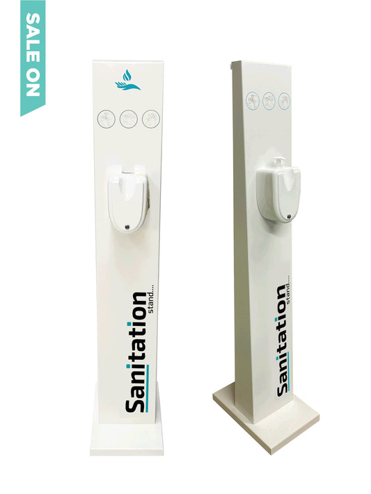 Hand Sanitiser Station Pump Operated Sanitizer Stand V3 Sanitiser Dispenser (White) - £90 ex. VAT